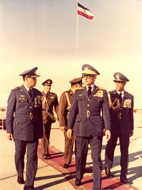 H.I.M. Shah & Gen Khatam & Gen Rohani in Bushehr AFB